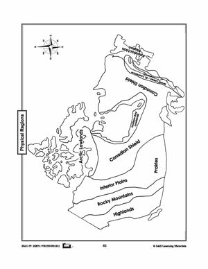 Physical Regions of Canada Mapping Activity Grades 1-3