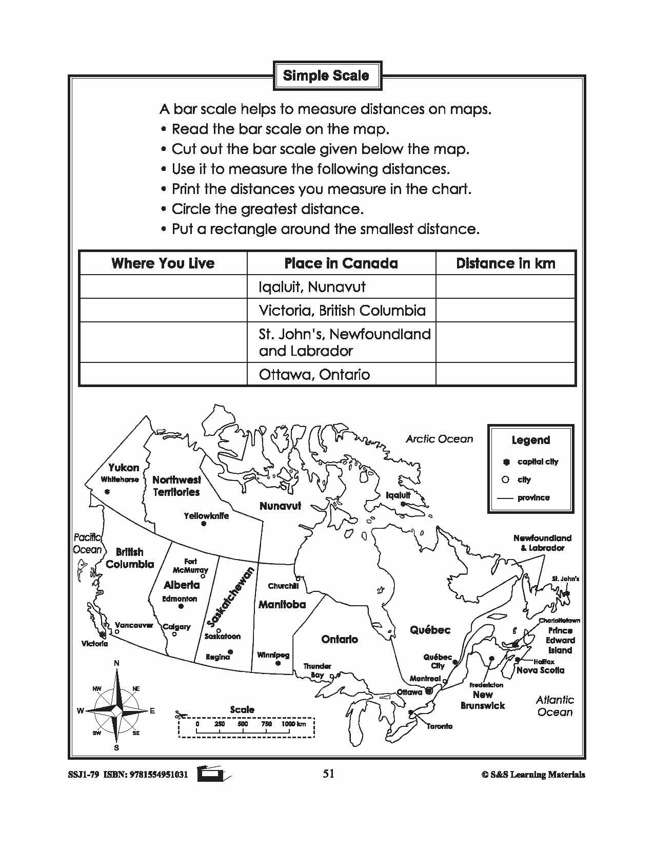 Latitude, Longitude & Scale Canadian Mapping Activities Grades 1-3