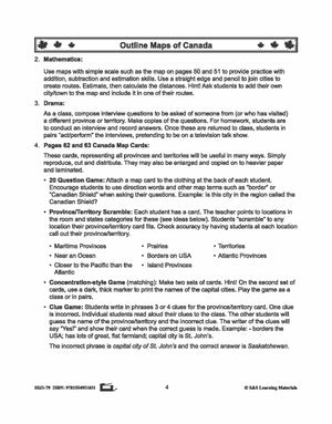 Canada Map Card Game Gr. 1-3