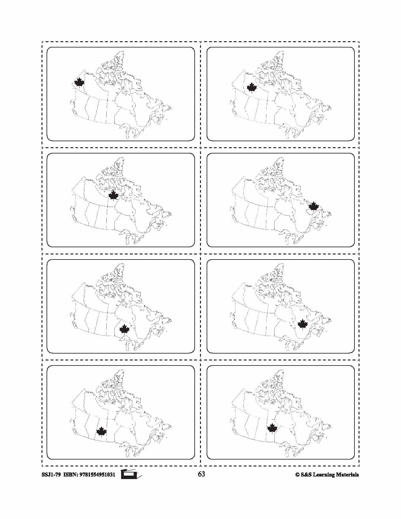 Canada Map Card Game Gr. 1-3