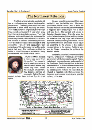 Personalities of the Northwest Rebellion Lesson Grades 7-8