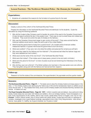 The Northwest Mounted Police Lesson Grades 7-8