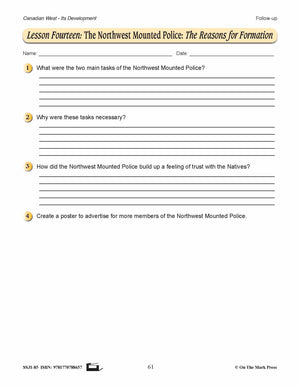 The Northwest Mounted Police Lesson Grades 7-8