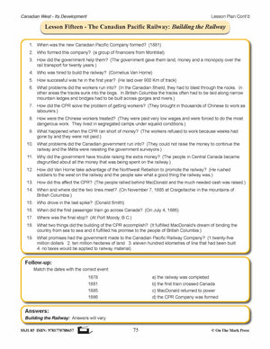 The Canadian Pacific Railway Lesson Grades 7-8