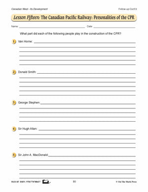 The Canadian Pacific Railway Lesson Grades 7-8