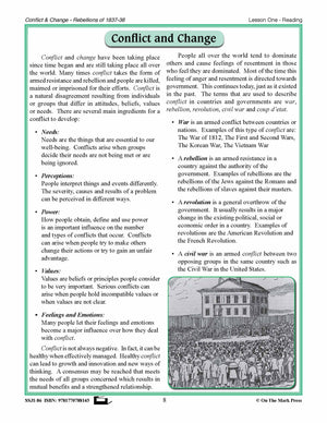 Conflict & Change Of 1837 To 1838  Grades 7-8
