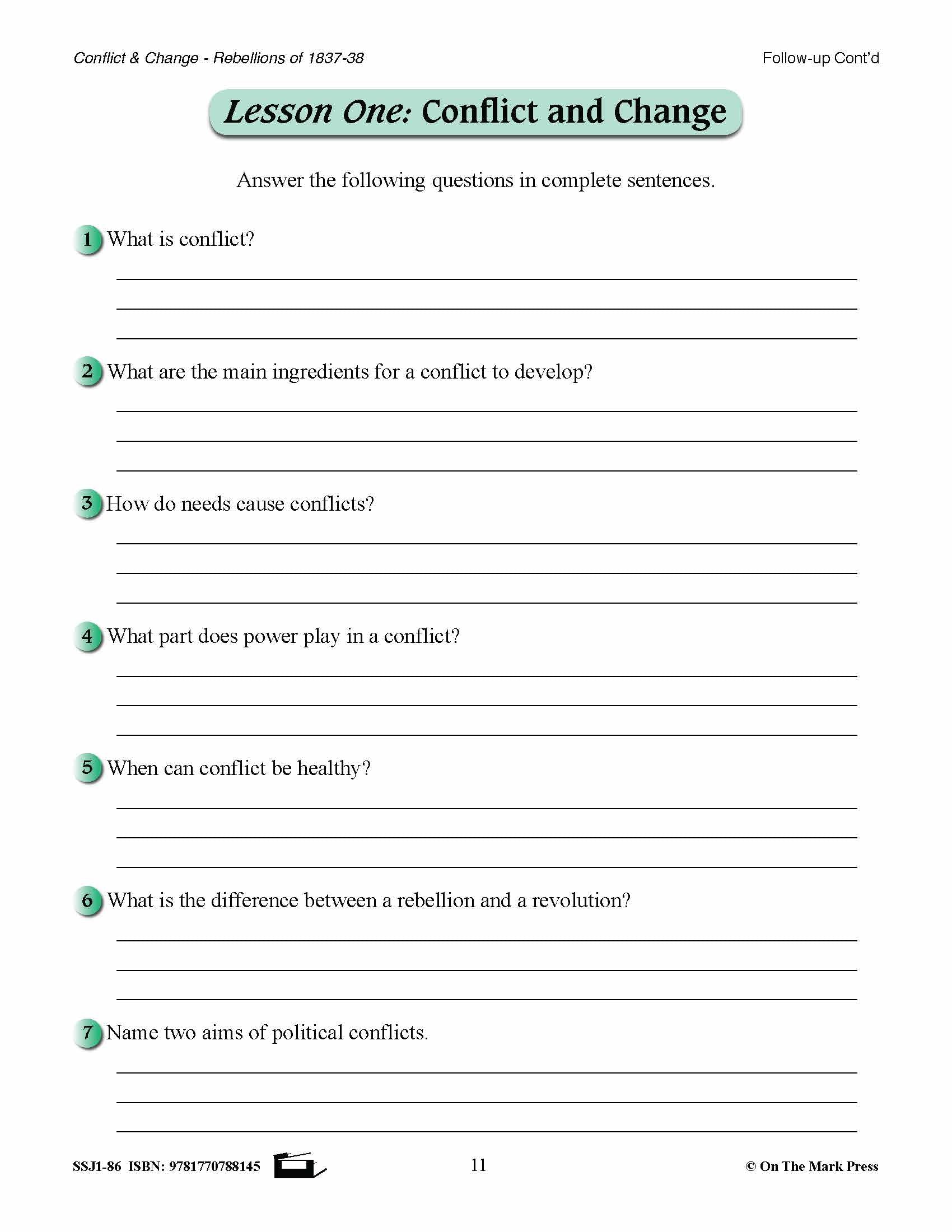 Conflict & Change Of 1837 To 1838  Grades 7-8