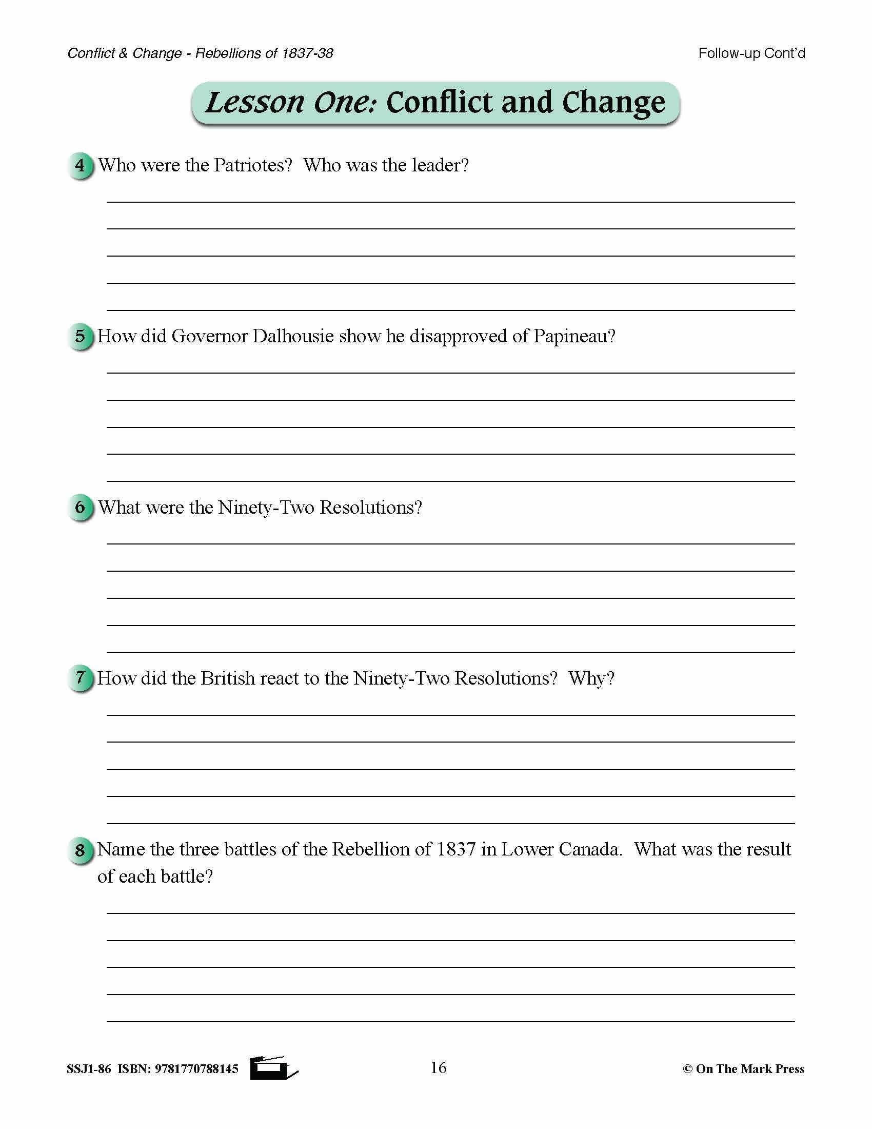 Conflict & Change Of 1837 To 1838  Grades 7-8