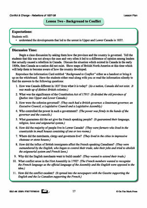 Background To Conflict  1837 To 1838 Gr. 7-8