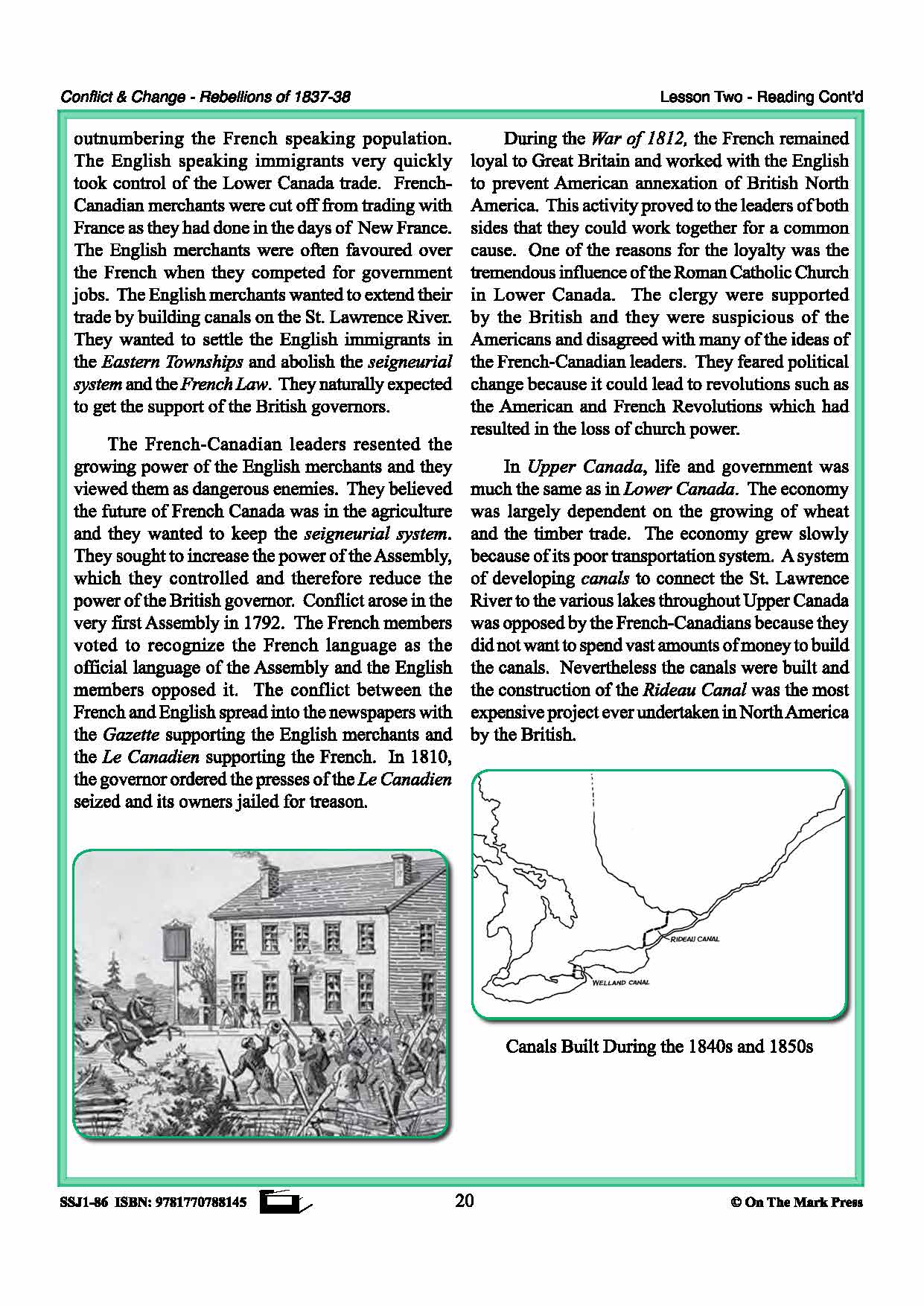 Background To Conflict  1837 To 1838 Gr. 7-8