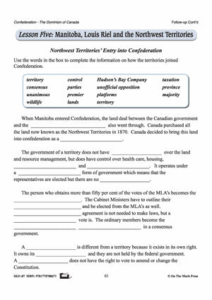 Manitoba, Louis Riel and the Northwest Territories Lesson Grades 7-8