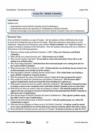 British Columbia Joins Confederation Lesson Grades 7-8