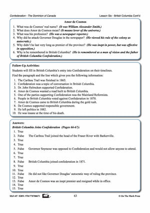 British Columbia Joins Confederation Lesson Grades 7-8