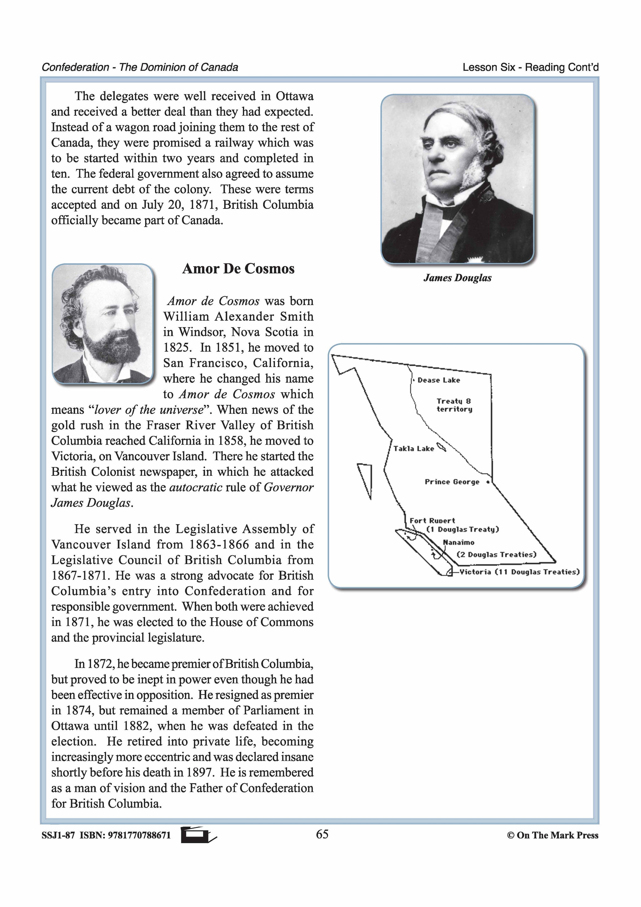 British Columbia Joins Confederation Lesson Grades 7-8