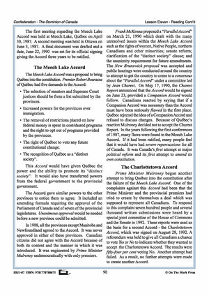 Canada Since Confederation Lesson Grades 7-8