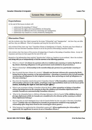 An Introduction To Canadian Citizenship & Immigration Gr. 4-8