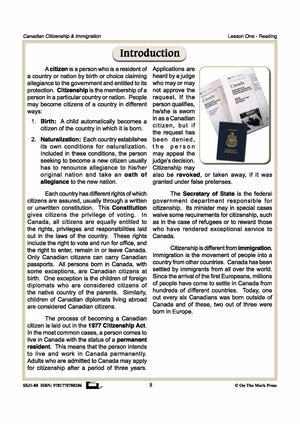 An Introduction To Canadian Citizenship & Immigration Gr. 4-8