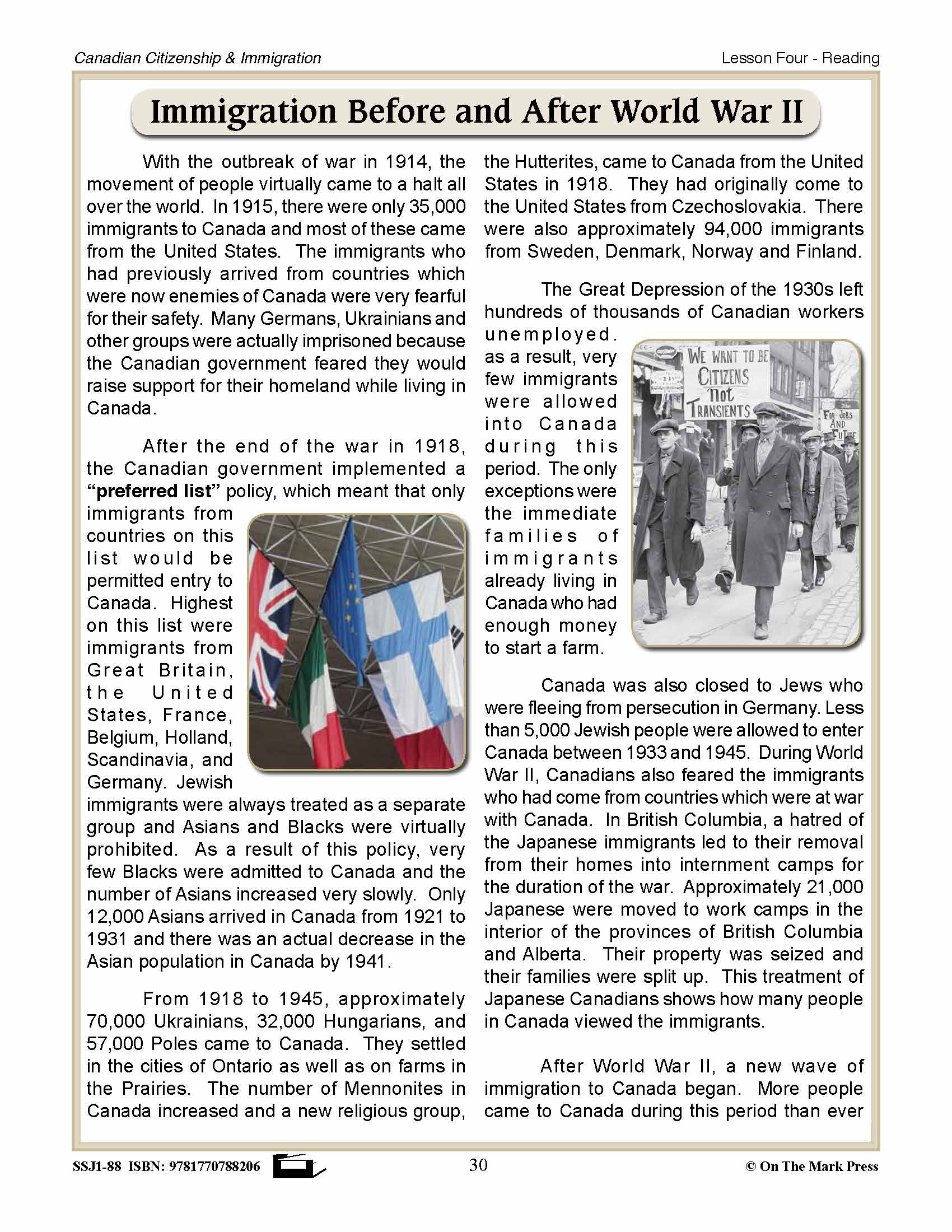 Immigration Before & After World War II Gr. 4-8