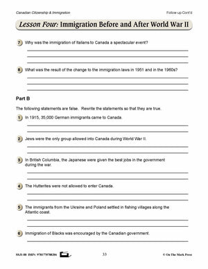 Immigration Before & After World War II Gr. 4-8