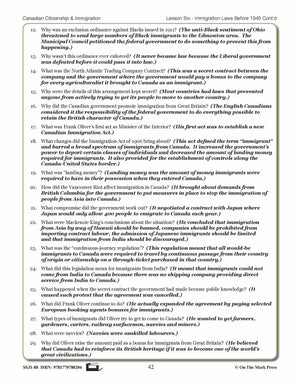 Immigration Laws Before 1945 In Canada Gr. 4-8