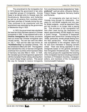Immigration Laws Before 1945 In Canada Gr. 4-8