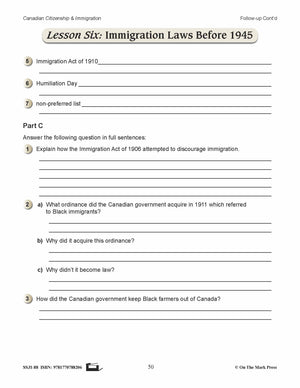 Immigration Laws Before 1945 In Canada Gr. 4-8