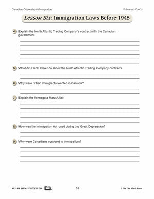 Immigration Laws Before 1945 In Canada Gr. 4-8