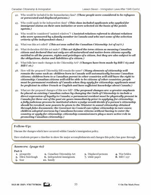 Immigration Laws After 1945 In Canada Gr. 4-8