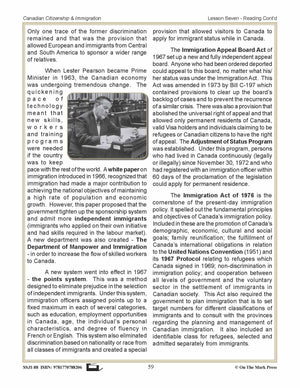 Immigration Laws After 1945 In Canada Gr. 4-8