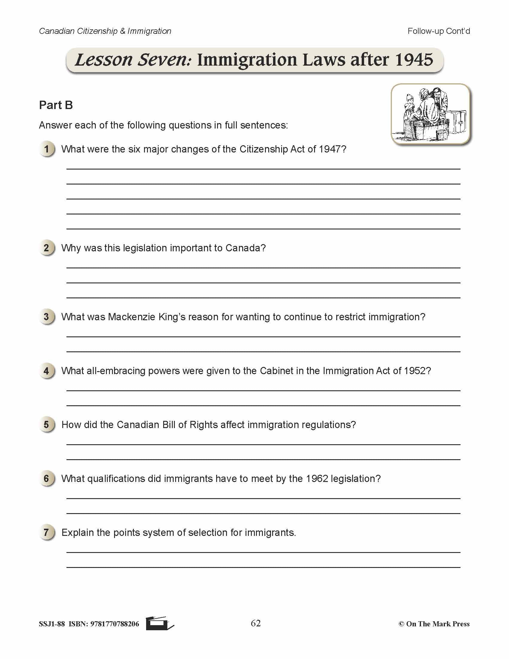 Immigration Laws After 1945 In Canada Gr. 4-8