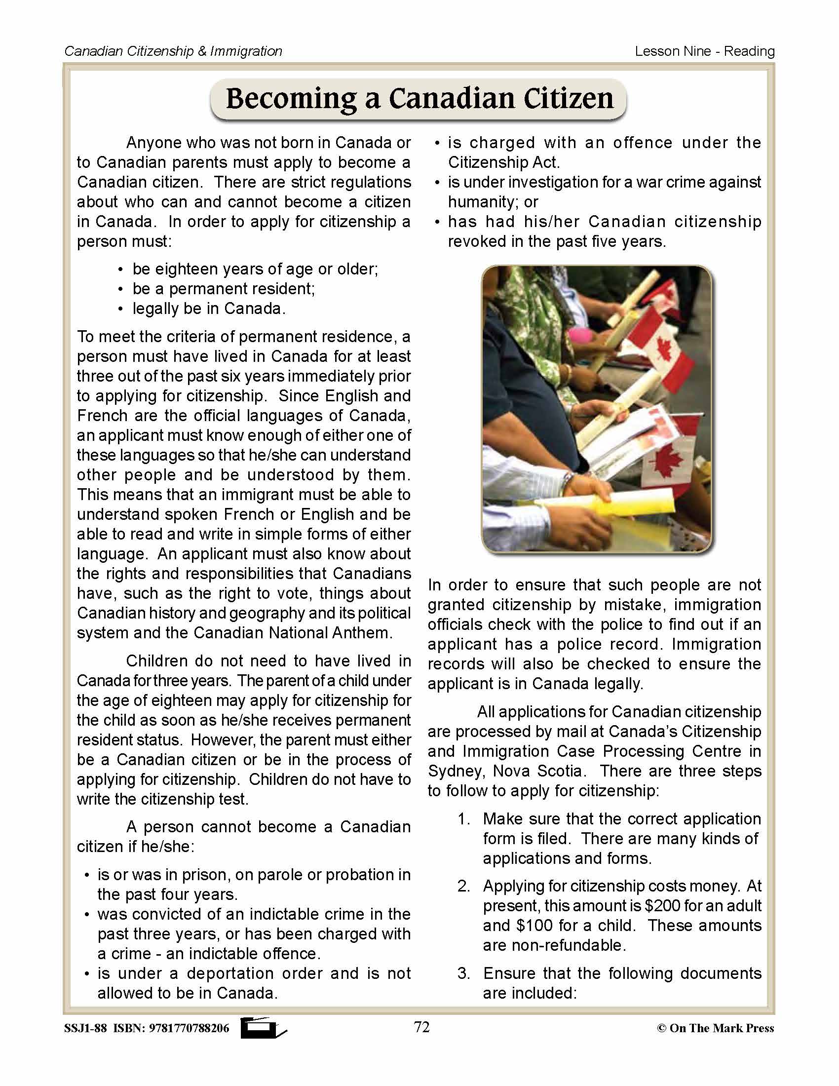 Becomming A Canadian Citizen Gr. 4-8