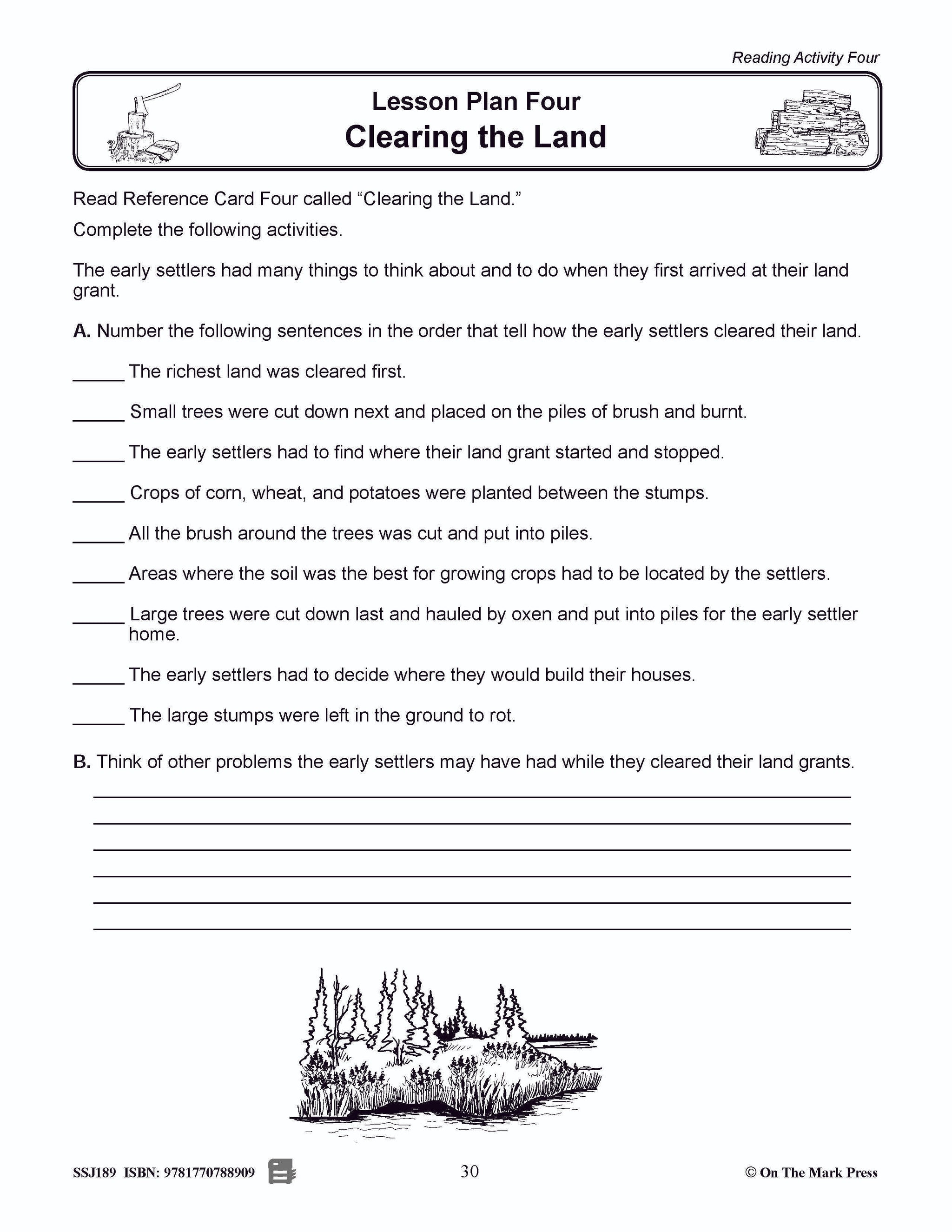 Clearing the Land - An Early Settlers Lesson Grades 2-4