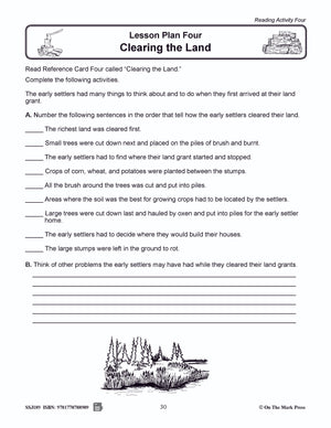 Clearing the Land - An Early Settlers Lesson Grades 2-4