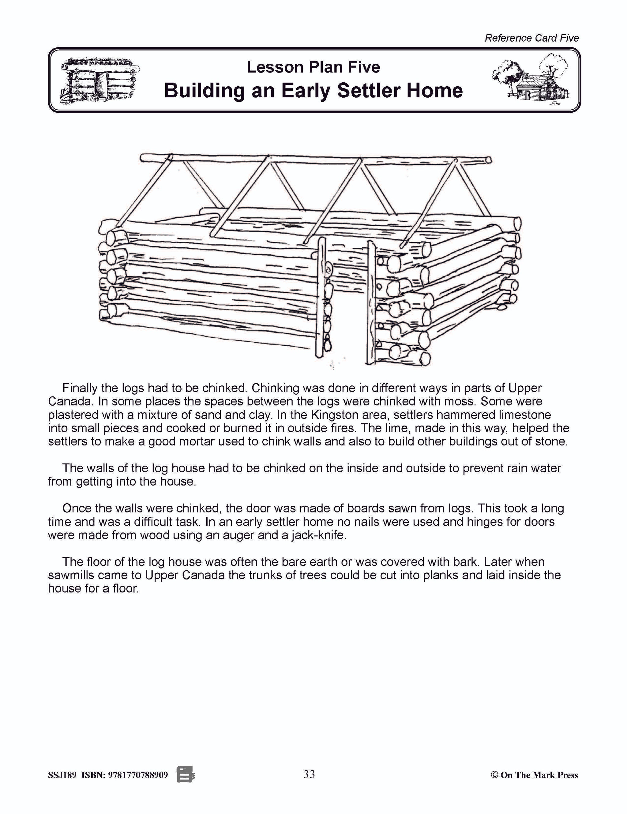 Building an Early Settler Home Grades 2-4
