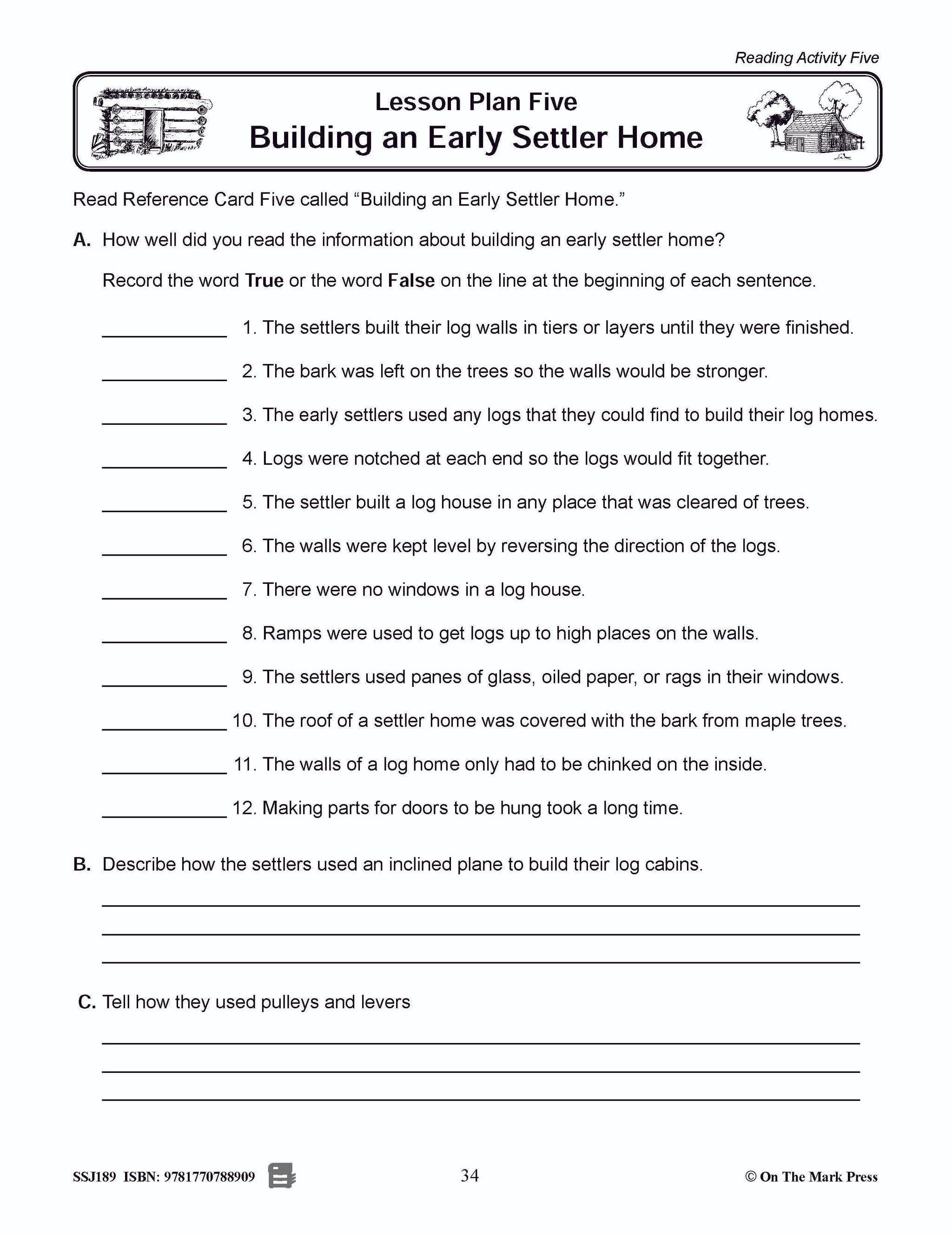 Building an Early Settler Home Grades 2-4