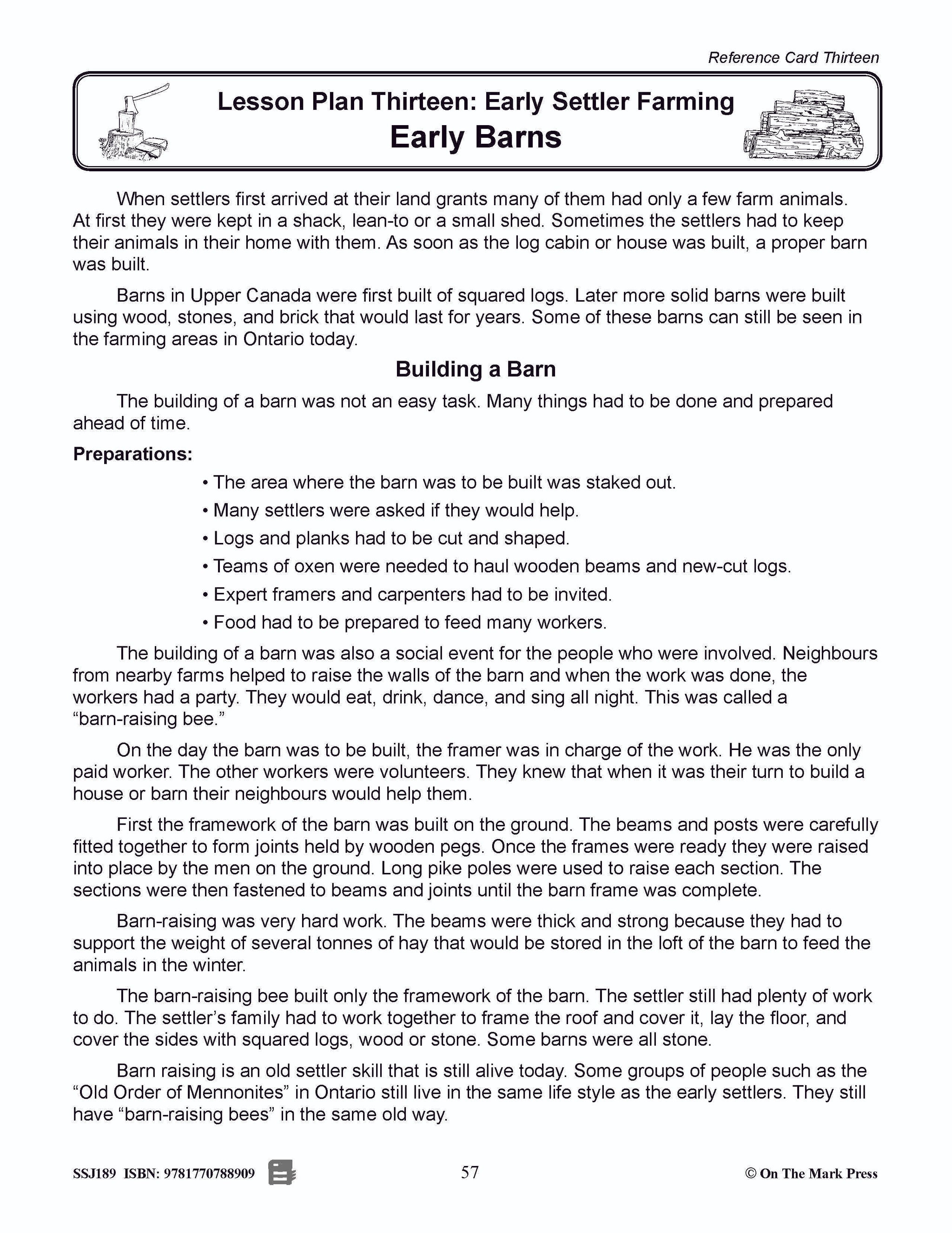 Early Settler Farming - 7 Lesson $avings Bundle!