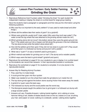 Early Settler Farming - Grinding the Grain Grades 2-4