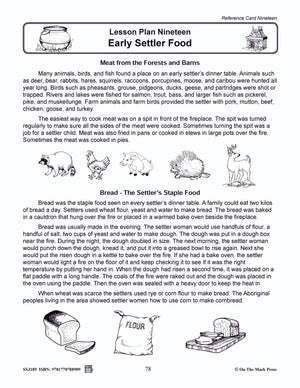 Early Settler Food - Meat from the Forests and Barns Grades 2-4