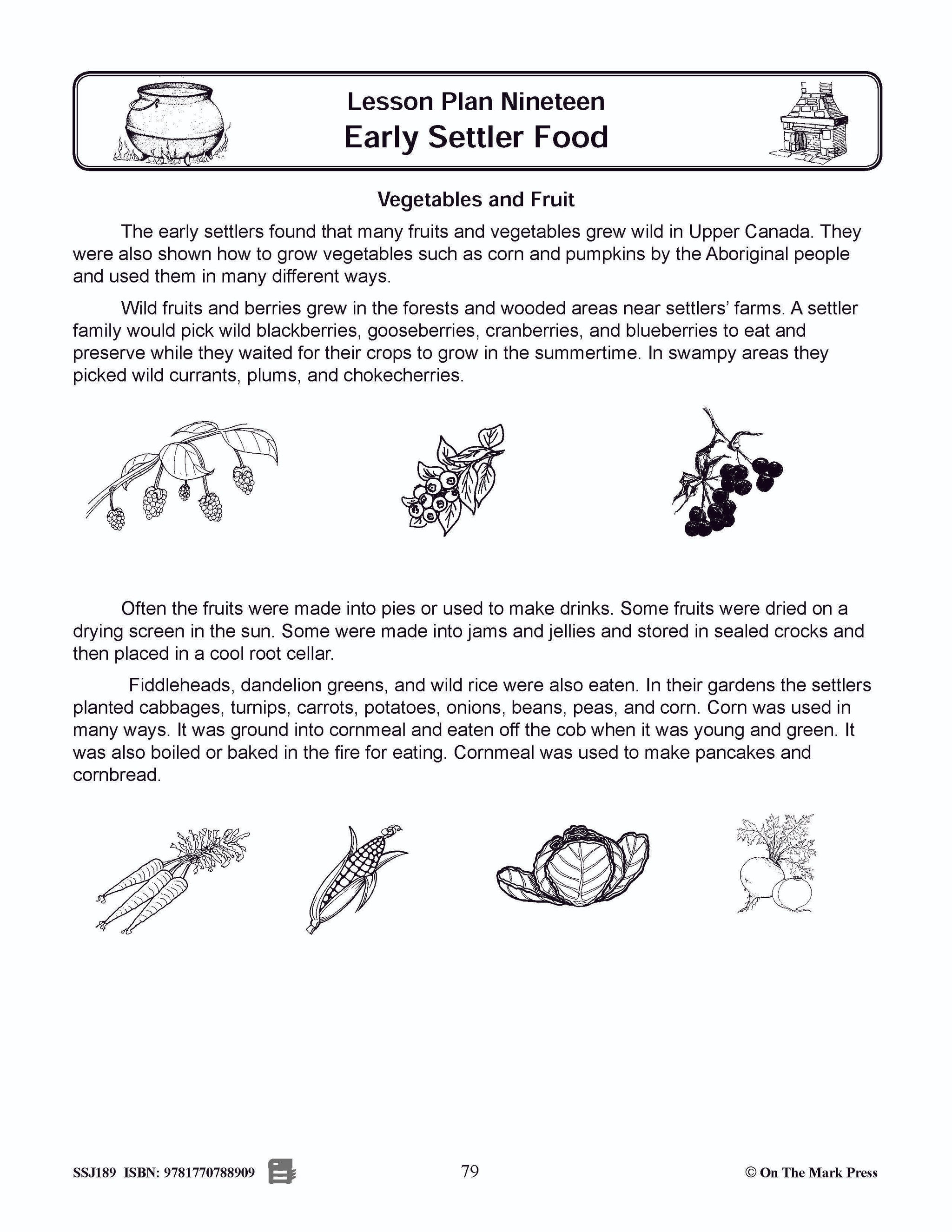 Early Settler Food - Meat from the Forests and Barns Grades 2-4