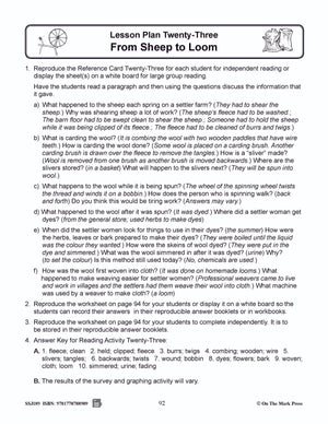 From Sheep to Loom - An Early Settler Lesson Grades 2-4