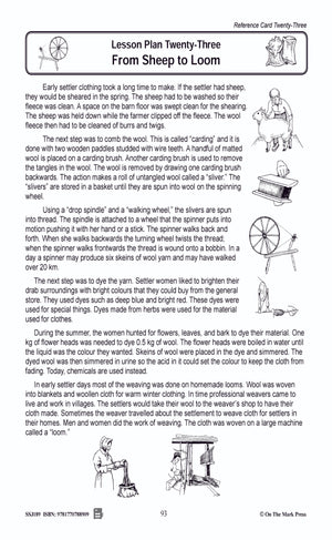 From Sheep to Loom - An Early Settler Lesson Grades 2-4