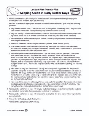 Keeping Clean in Early Settler Days Grades 2-4