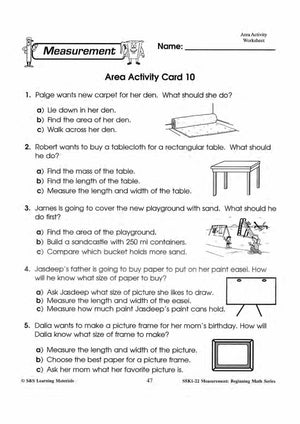 Area Activities Grades 1-3