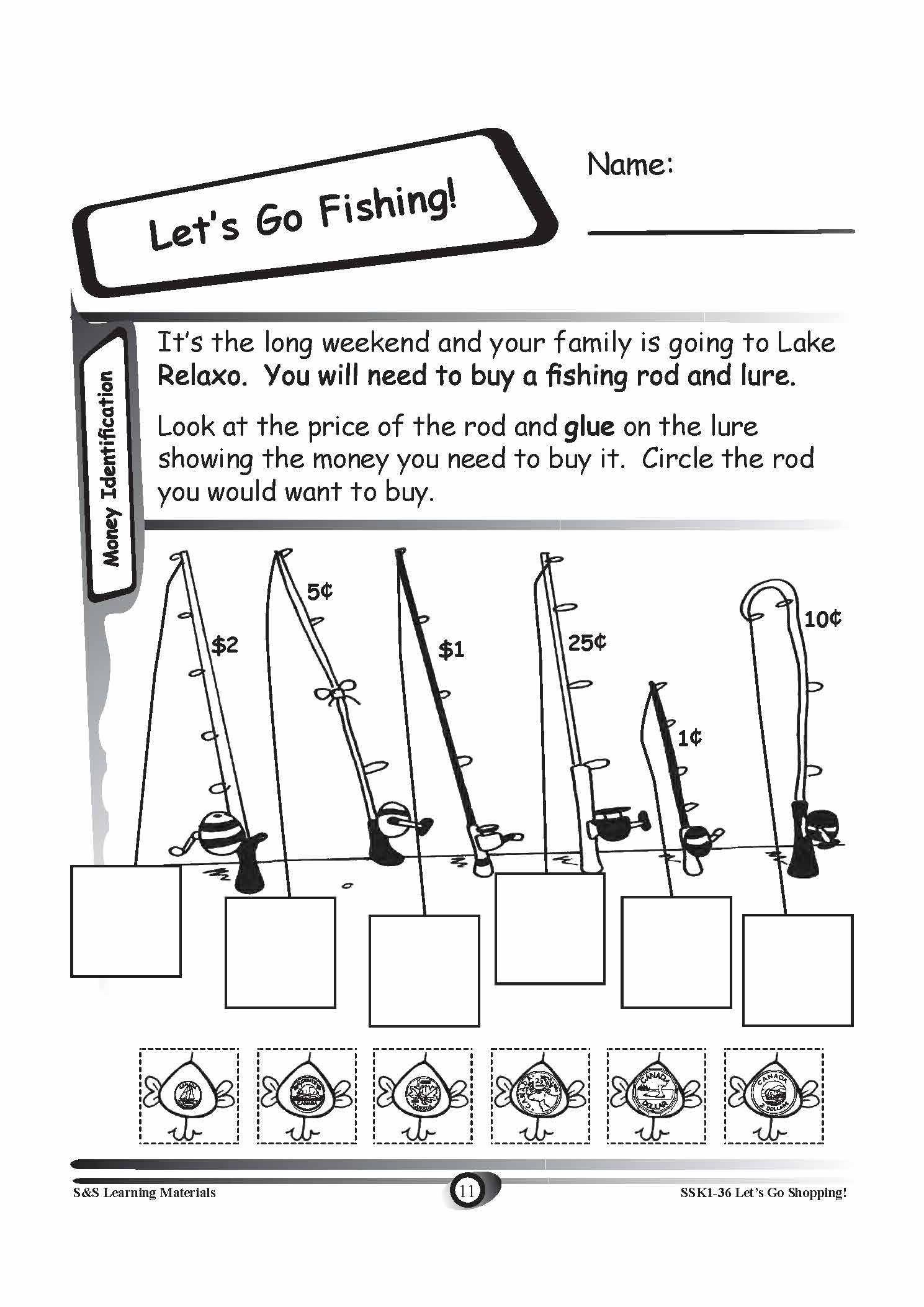 Identifying Canadian Money Grades K-3 Worksheets
