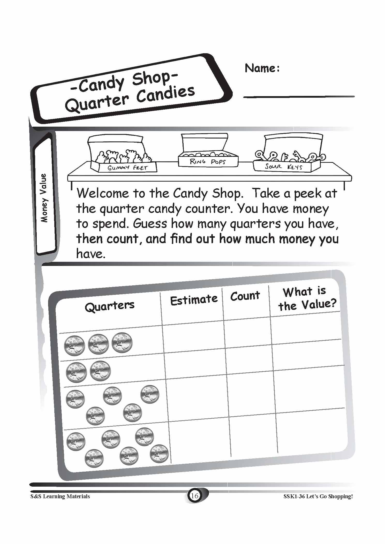 Canadian Money Value Grades K-3 Worksheets