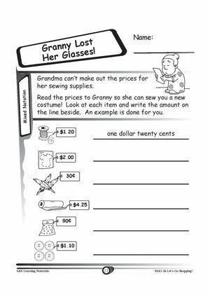 Canadian Money: Mixed Notation Grades K-3 Worksheets