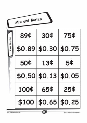 Canadian Money: Mixed Notation Grades K-3 Worksheets