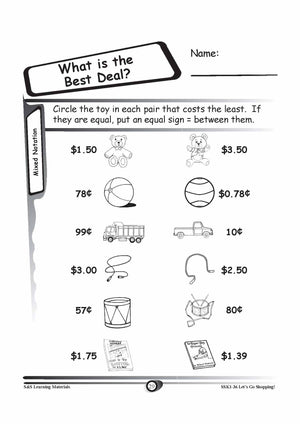 Canadian Money: Mixed Notation Grades K-3 Worksheets
