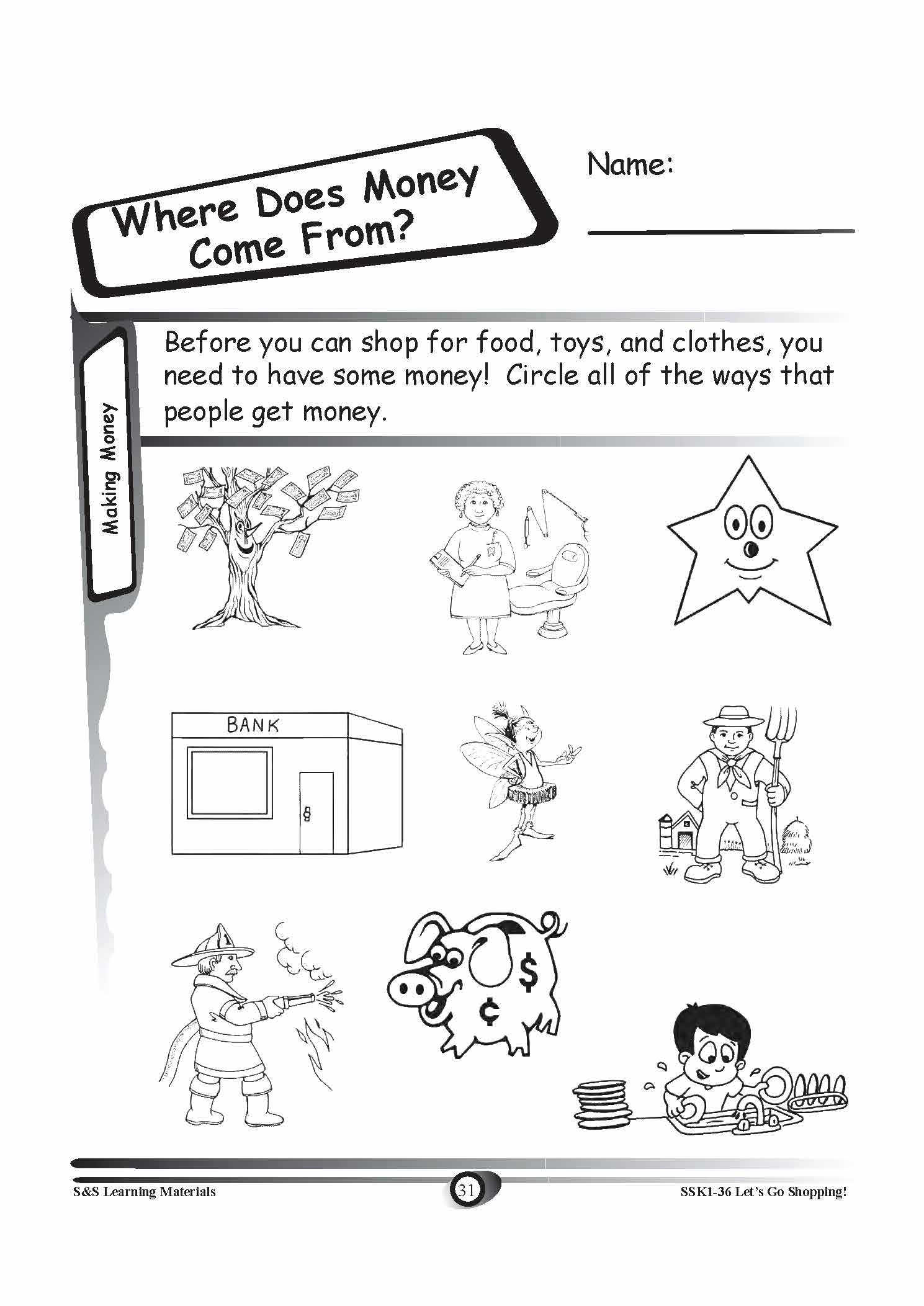 Canadian Money: Making Money Grades K-3 Worksheets