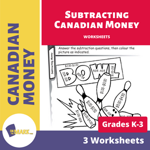 Subtracting Canadian Money Grades K-3 Worksheets